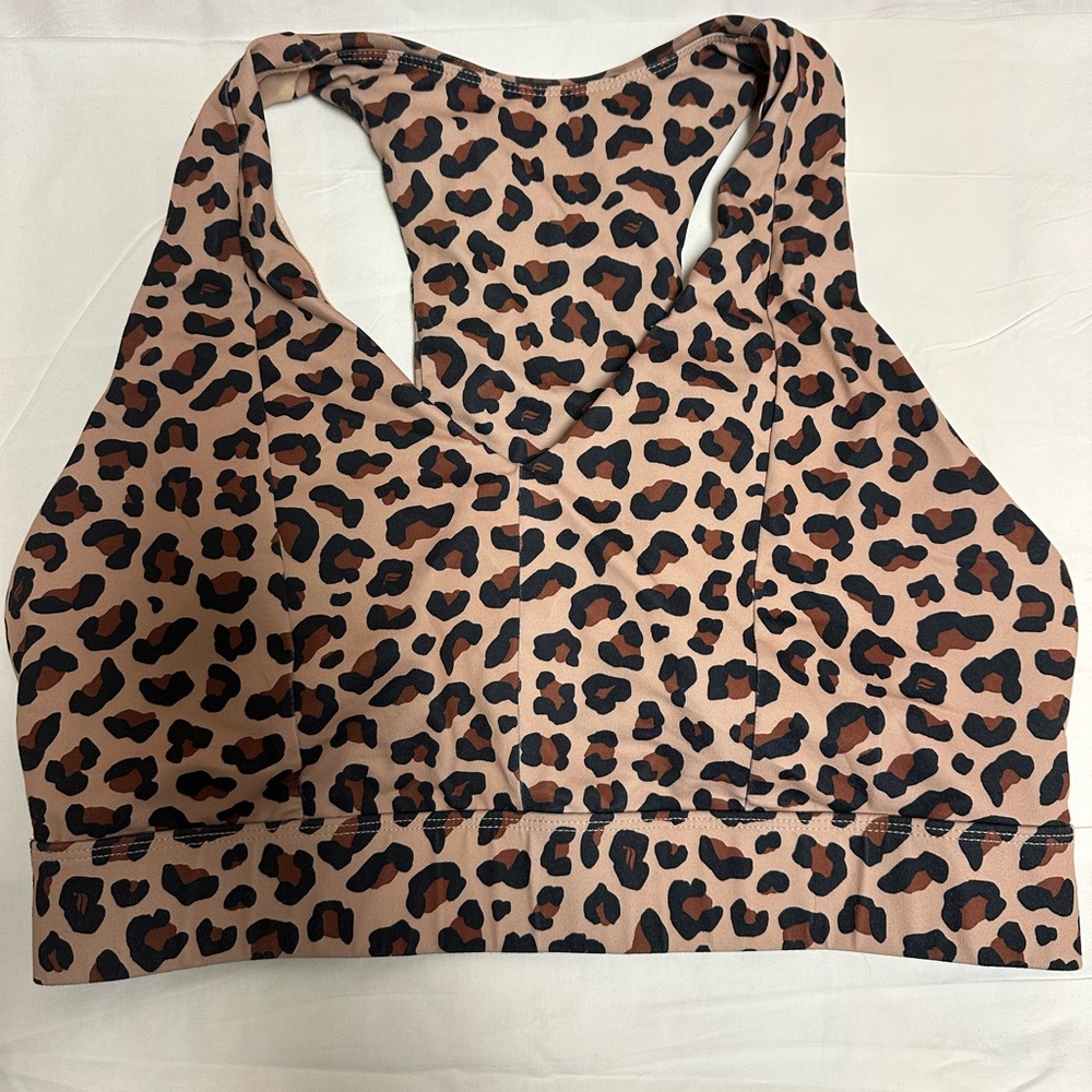 Fabletics Leopard Print Women's Sports Bra Size Large